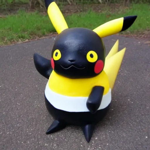 Prompt: Pikachu Sculpture made out of coal