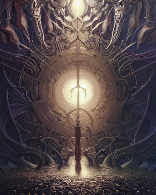 Image similar to The last enemy that shall be destroyed is death, full body image, artwork by artgerm, Luminism, Behance HD, D&D, extraordinary phenomenon, fantasy, intricately detailed, elegant, digital painting, smooth, sharp focus, art by Greg Rutkowski, art by Ruth Asawa, art by Tim Burton, art by Ted Nasmith, art by H.R. Giger