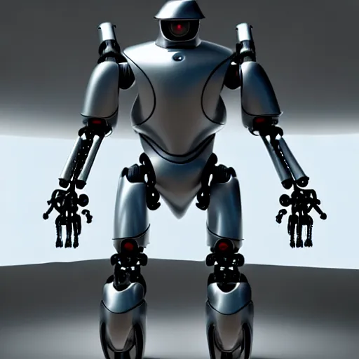 Image similar to a robotic armor, we can see its wore by someone else, photorealistic 3 d octane render, unreal engine