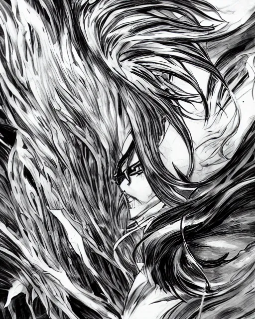 Prompt: Mind Flayers, wind-like hair, posing on a boat, black and white, fantasy art, ambient art, in the style of masami kurumada, illustration, epic, fantasy, intricate, hyper detailed, artstation, concept art, smooth, sharp focus, ray tracing