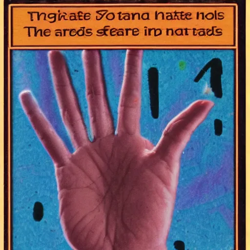 Image similar to Manos the hands of fate trading cards