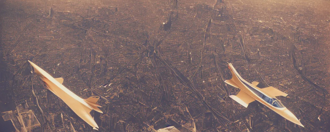 Prompt: a supersonic jet made out of spaghetti, flying above paris, canon 5 0 mm, cinematic lighting, photography, retro, film, kodachrome