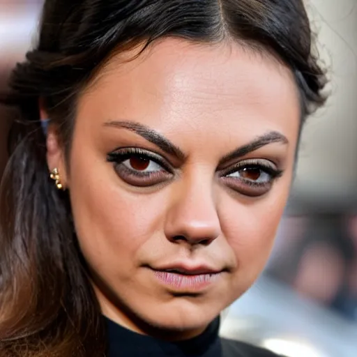 Image similar to Mila Kunis wearing Gucci, XF IQ4, f/1.4, ISO 200, 1/160s, 8K, RAW, unedited, symmetrical balance, in-frame, sharpened