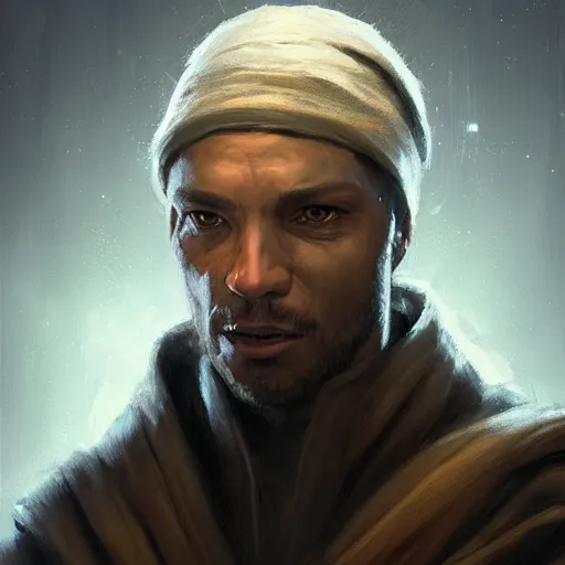 Image similar to portrait of a man by greg rutkowski, jedi knight, hybrid between human and twi'lek, wearing black wool cap and jedi robes, star wars expanded universe, he is about 3 0 years old, highly detailed portrait, digital painting, artstation, concept art, smooth, sharp foccus ilustration, artstation hq