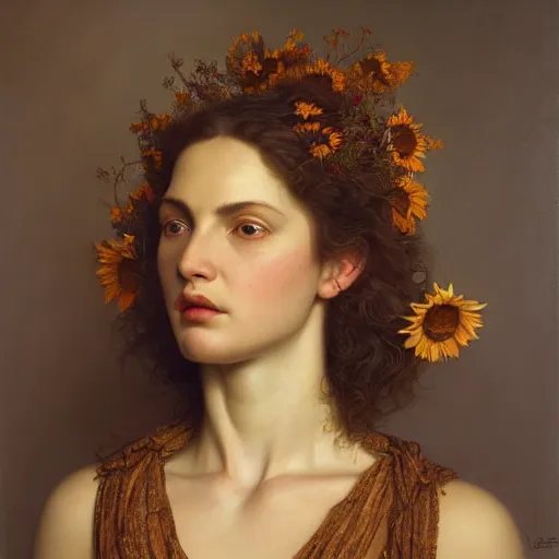 Image similar to highly detailed oil painting | very intricate | cinematic lighting | award - winning | the sunflower field | by roberto ferri, by tom bagshaw, by j. c. leyendecker and klimt, beautiful cinematic light, american romanticism, by austin osman spare, artstation, cgsociety, official art, octane