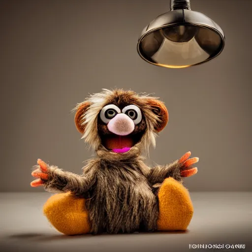 Image similar to cute gizmo mogwai as a muppet, product photography, commercial lighting, hdr