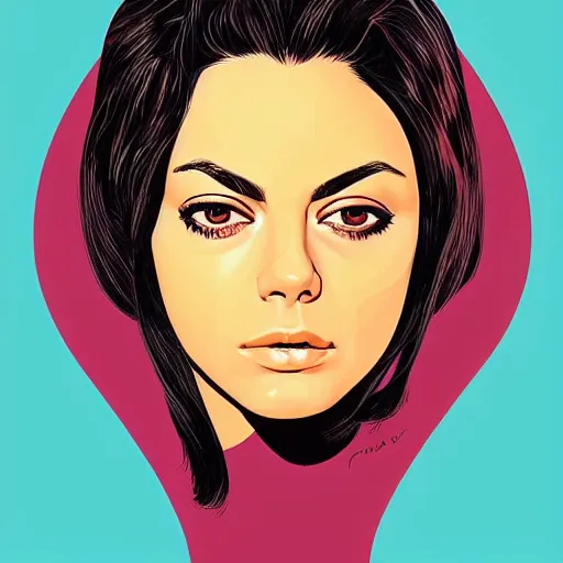 Image similar to “ mila kunis retro minimalist portrait by jean giraud, art of moebius, sharp, smooth face, comic, 8 k ”