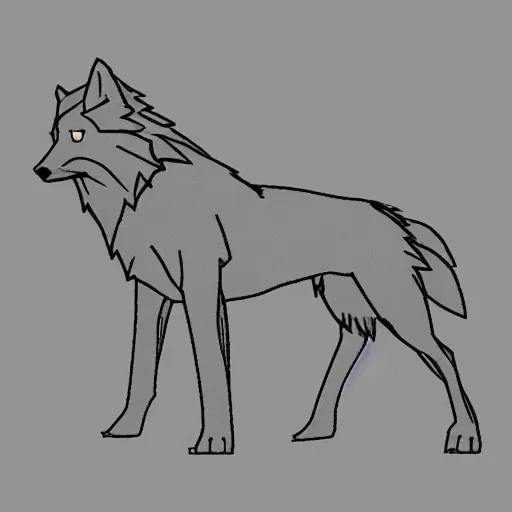 Image similar to wolf template base sketch, simple, no color, high quality, HD, 8K