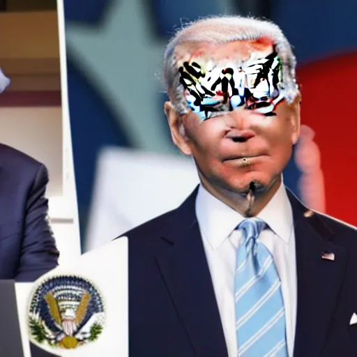 Prompt: person that is the fusion of donald trump and joe biden, fusion, mix