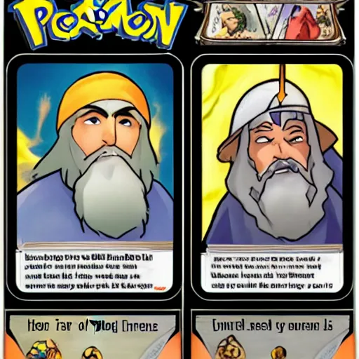 Prompt: moses from the bible in the style of a pokemon trading card