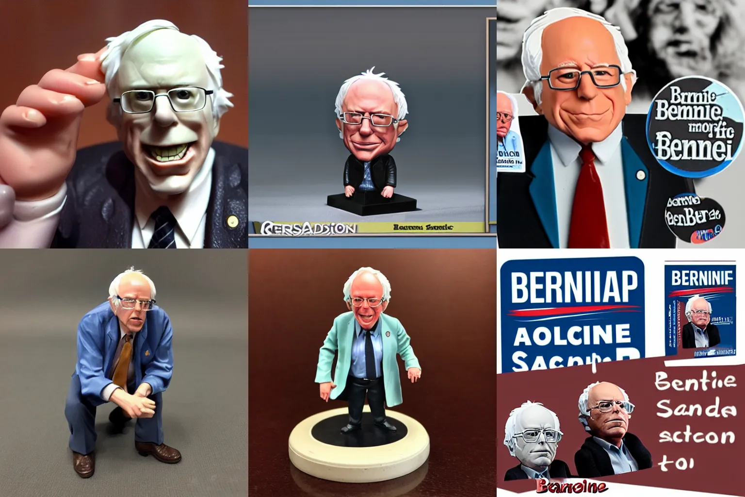 Prompt: Bernie Sanders action-figure mint condition