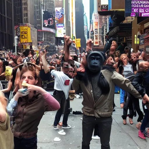 Prompt: monkey riot in New York