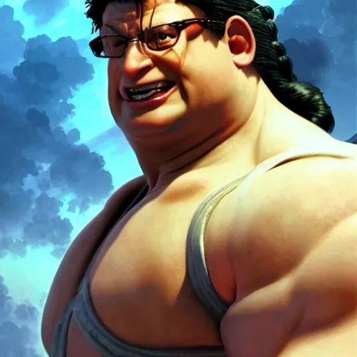 Prompt: wayne knight as e. honda street fighter, portrait, ultra realistic, concept art, intricate details, highly detailed, photorealistic, octane render, 8 k, unreal engine, art by frank frazetta, simon bisley, brom