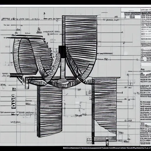 Image similar to blueprint for a perpetuum mobile device, hyper realistic