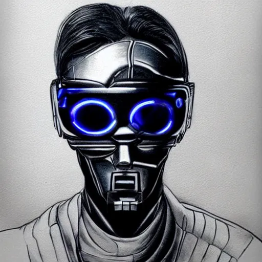 Image similar to hank j wimbleton cyberpunk futuristic darkblue eyes realistic detailed black and white