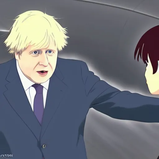 Image similar to Animation of Boris Johnson in Kimi No Na Wa, Your Name, Matoko Shinkai, beautiful, anime, colorful, animation, CoMix Wave Films