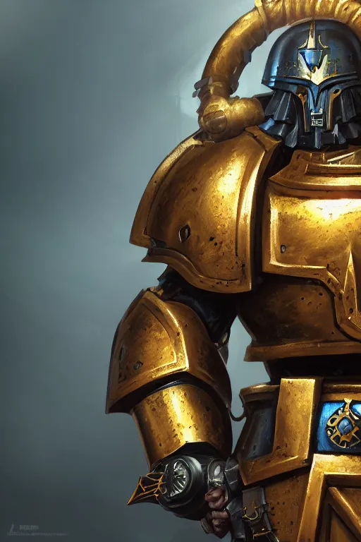 Image similar to armor portrait heros warhammer 4 0 k horus heresy fanart - the primarchs emperor by johannes helgeson animated with vfx concept artist & illustrator global illumination ray tracing hdr fanart arstation zbrush central hardmesh 8 k octane renderer comics stylized