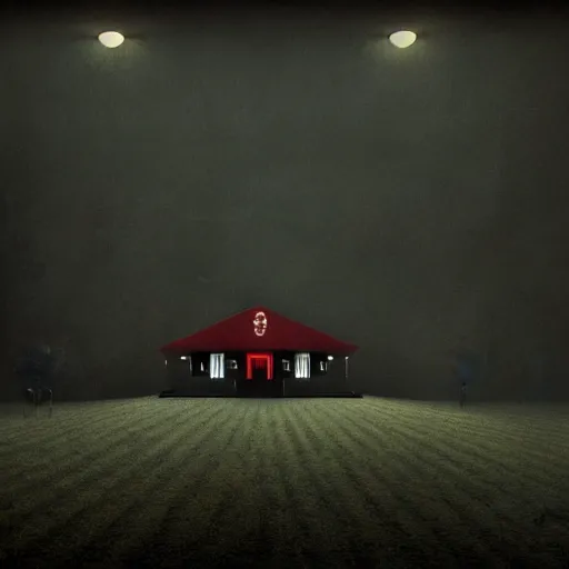 Image similar to the black lodge, Twin Peaks (1990), eerie surreal nightmare, lynchian, inspired by david lynch, red curtains, ominous, 4k horror artwork, trending on artstation, sharp focus