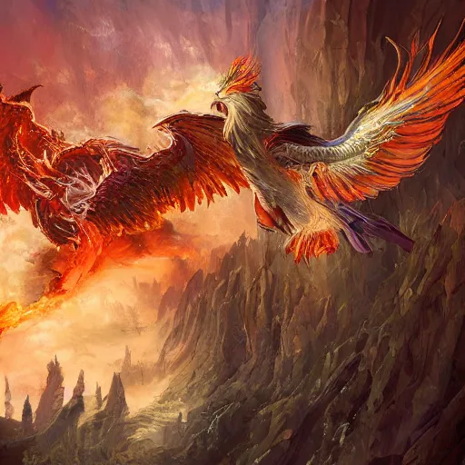 Image similar to photograph of the phoenix, the majestic mythical bird with the plumage of fire, beautiful intense light of fire, hyper detailed, photography, marc simonetti, john howe