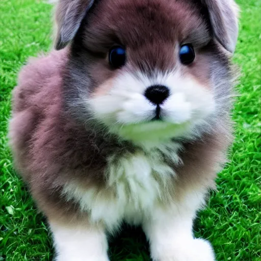 Prompt: fluffy bunny puppy hybrid