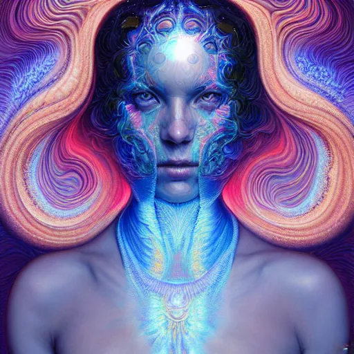 Image similar to hyper detailed masterpiece, psychedelic fractal pattern, jean giraud, digital art painting, dream wave aesthetic, ethereal, artgerm, donato giancola, tom bagshaw