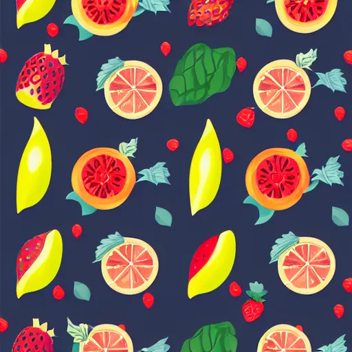 Image similar to Vector pattern with summer fruits