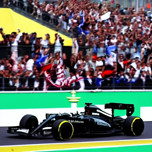 Image similar to rafa nadal winning a formula 1 race