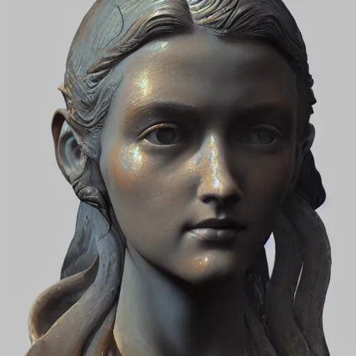 Image similar to portrait of statue girl, 8 k uhd, unreal engine, octane render in the artstyle of finnian macmanus, john park and greg rutkowski