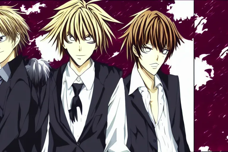 Image similar to two Anime Handsome Man,love,Death Note