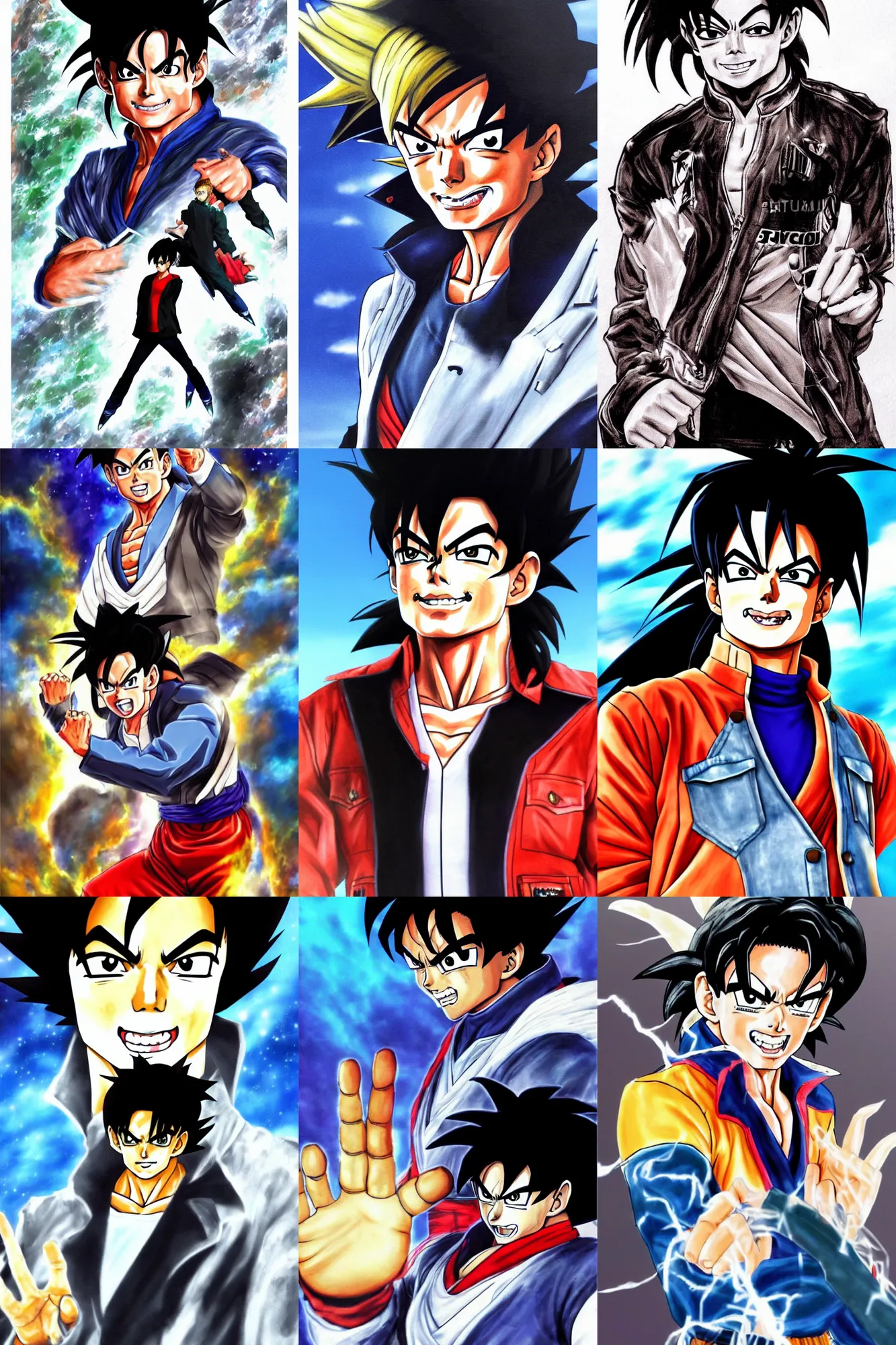 Prompt: michael jackson!!!concept art of michael jackson as a dragon ball character, beautiful landscape, 4k anime character illustration by akira toriyama, artstation