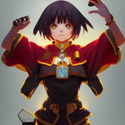 Prompt: symmetry!! portrait of megumin, konosuba, global illumination!! intricate, elegant, highly detailed, digital painting, artstation, concept art, smooth, sharp focus, illustration, art by artgerm and greg rutkowski and alphonse mucha