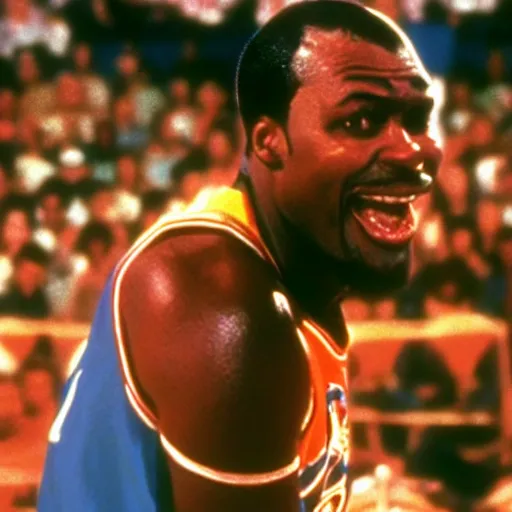 Prompt: George Floyd in the movie Space Jam, movie still,