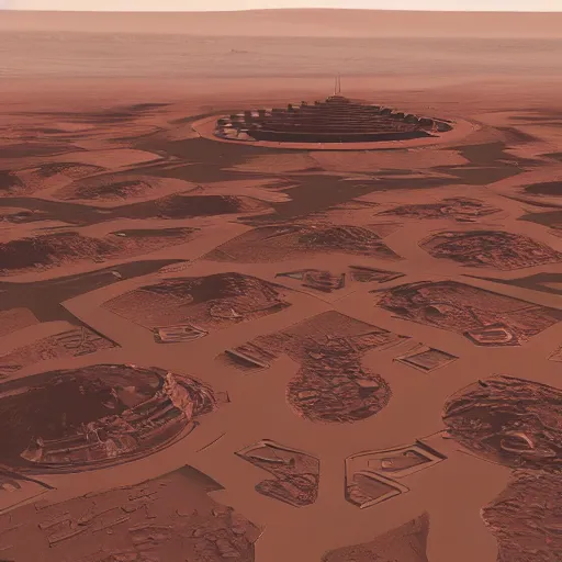 Image similar to a city on mars inspired by elon musk