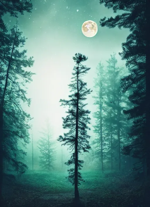 Image similar to 4 k, high details, thriller book cover of a forest with moon, realistic concept, unsplash photography, shutterstock, getty images, highly detailed photography, flickr, white background