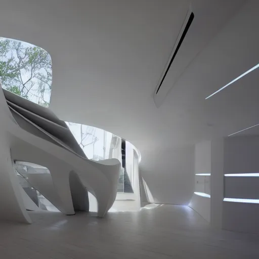 Image similar to house designed by zaha hadid