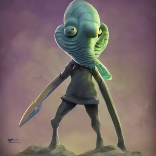 Prompt: squidward as a dark souls boss artstation cinematic detailed concept art volumetric light sharp coherent cgsociety symmetric perfect well balanced shadows lotr technogoddess