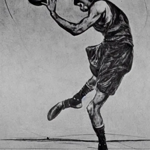 Image similar to hitler playing basketball, realistic, detailed by da vinci