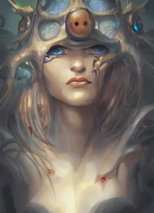 Image similar to fantasy painting of a beholder, portrait, oil painting, artgerm, dnd, rpg