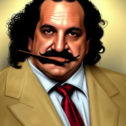 Image similar to handsome Ron Jeremy as President of United States of America as GTA character smoking a cuban cigar, sci-fi fantasy, closeup, D&D, intricate, elegant, highly detailed, digital painting, artstation, concept art, matte, sharp focus, illustration, art by Artgerm and Greg Rutkowski and Alphonse Mucha