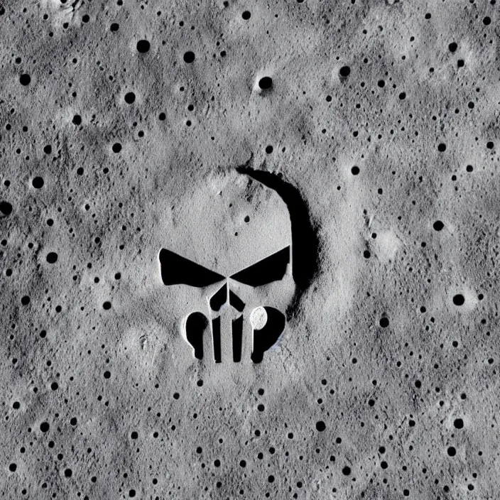 Image similar to isometric punisher symbol in the form of a lunar crater in the form of punisher symbol