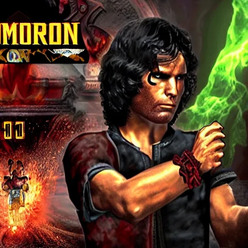 Prompt: jim morrison in a mortal kombat style game