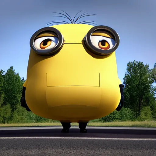 Image similar to minion blimp realstic photo