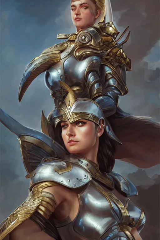 Image similar to amazon valkyrie athena, d & d, fantasy, portrait, highly detailed, headshot, digital painting, trending on artstation, concept art, sharp focus, illustration, art by artgerm and greg rutkowski and magali villeneuve