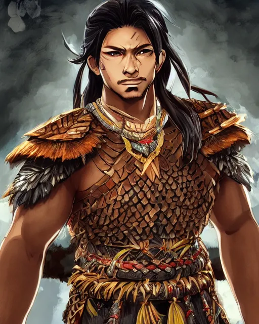 an anime portrait of lapu - lapu as a beautiful man | Stable Diffusion