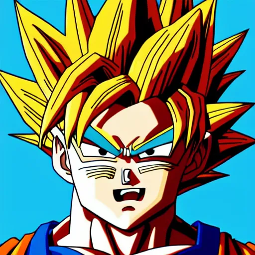 Image similar to portrait of goku from dragon ball wearing shades and a gold chain incredibly detailed, color, smooth, concept art, illustration,