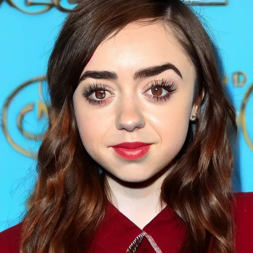 Image similar to a combination of aubrey plaza, tanya reynolds, maisie williams, lily collins, isabela moner, zoe kazan, natalia dyer