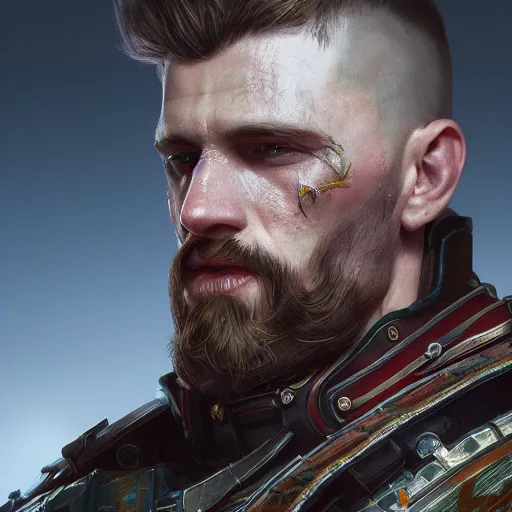 Prompt: portrait of russian warrior reflect chrome, 8 k uhd, unreal engine, octane render in the artstyle of finnian macmanus, john park and greg rutkowski