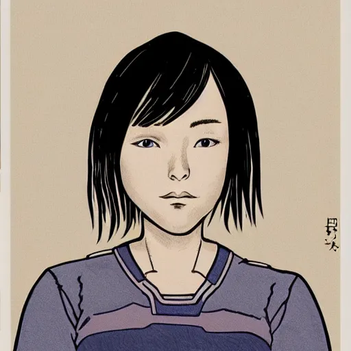 Prompt: Saorsie Ronan by Otomo Katsuhiro, character art