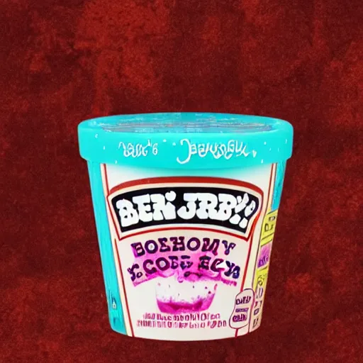 Prompt: ben and jerry's borscht flavoured ice cream, borscht written on the front