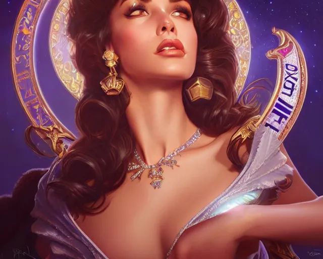 Prompt: lizkatz as miss universe, 8 k, deep focus, d & d, fantasy, intricate, elegant, highly detailed, digital painting, artstation, concept art, matte, sharp focus, illustration, hearthstone, art by artgerm and greg rutkowski and alphonse mucha